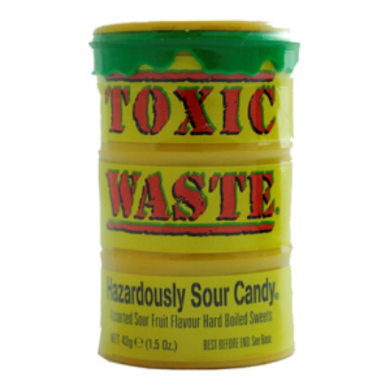 Picture of Toxic Waste Sour Candy Drum Yellow x12